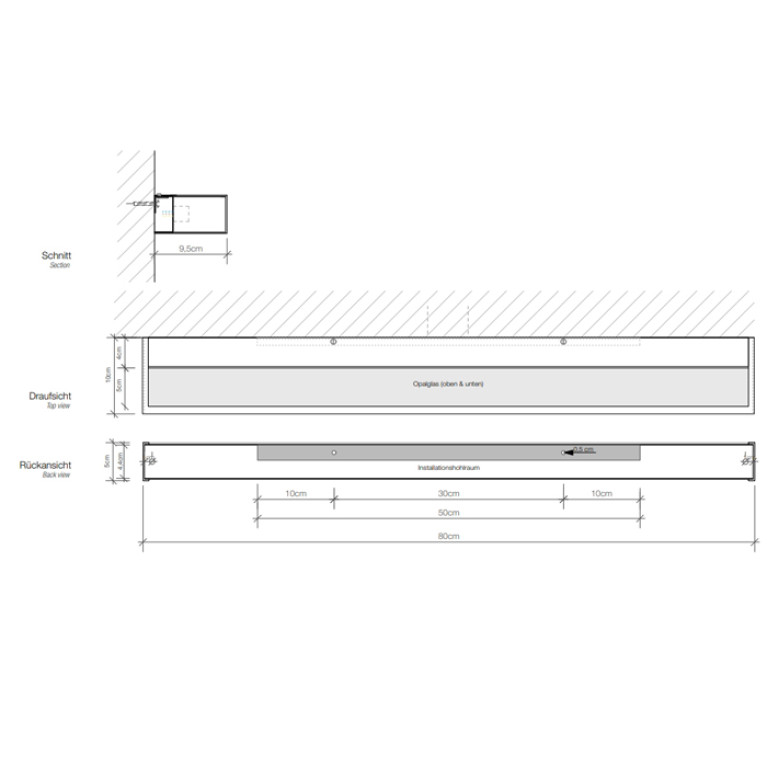 Decor Walther Box 80 N LED Светильник настенный 80x10x5см, светодиодный, 1x LED 40W, цвет: хром