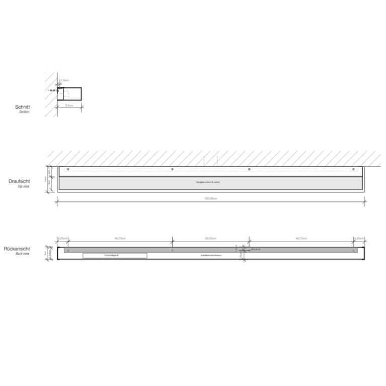 Decor Walther Box 120 N LED Светильник настенный 120x10x5см, светодиодный, 1x LED 65.6W, цвет: никель сатинированный