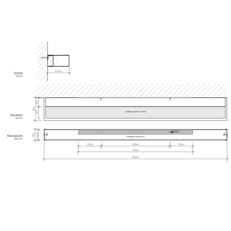 Decor Walther Box 80 N LED Светильник настенный 80x10x5см, светодиодный, 1x LED 32.8W, цвет: никель сатинированный