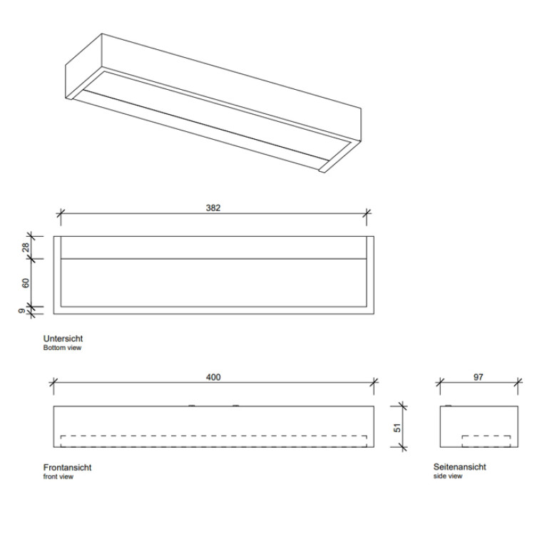 Decor Walther Box 40 N LED Светильник настенный 40x10x5см, светодиодный, 1x LED 20.6W, цвет: черный матовый