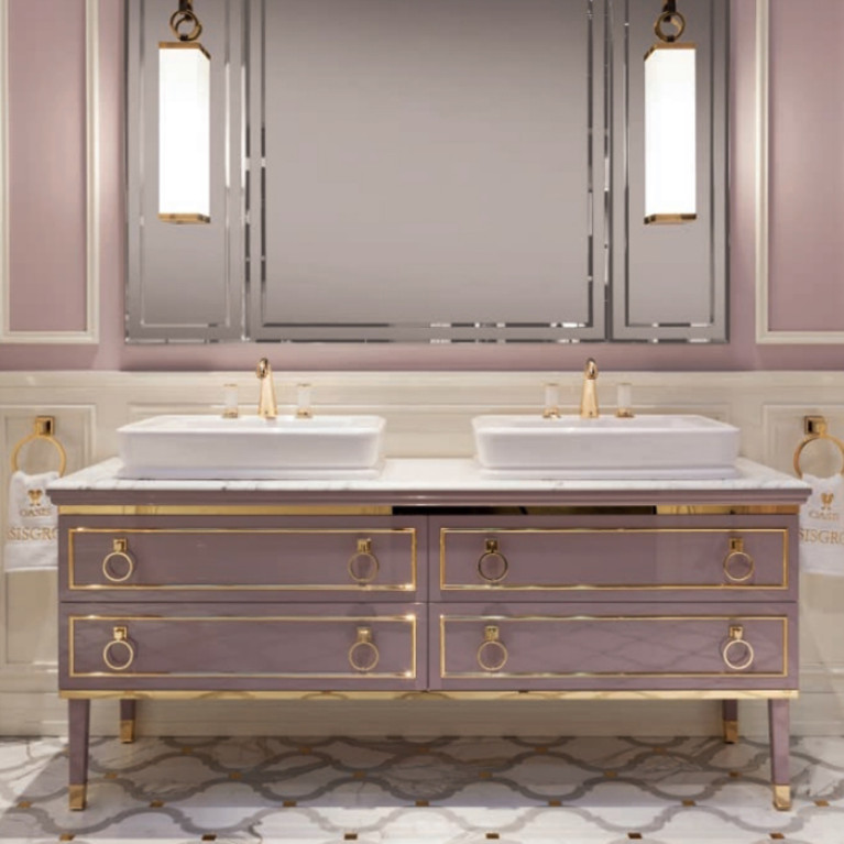 OASIS MURANO4 Бра настенное 110х110х690 мм., с светодиодной подсветкой, фурнитура золото, стекло сатинированное