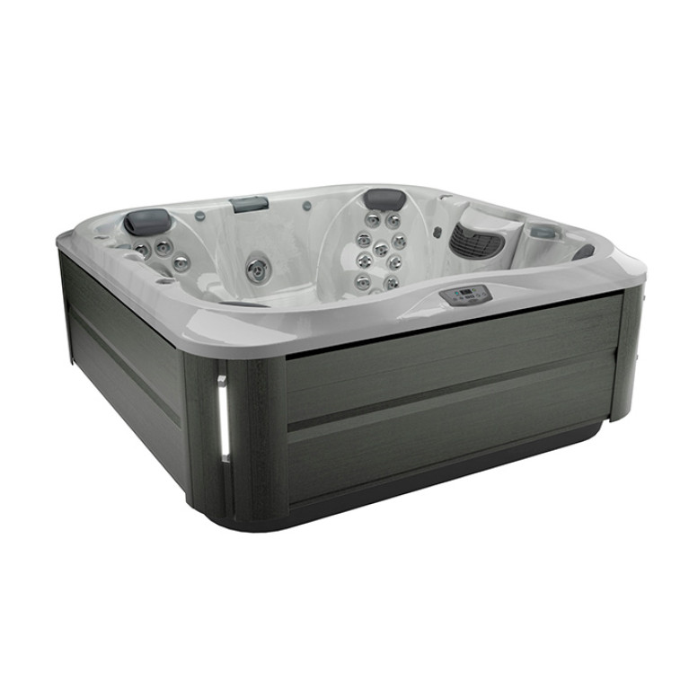 JACUZZI J375 Минибассейн 231х231х97 см, уф+озон, теплоизоляция, подсветка, Bluewave, 3кВТ, цвет Platinum, внешняя панель Smoked Ebony , без крышки