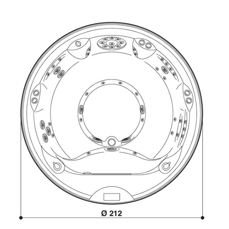 JACUZZI ALIMIA Минибассейн &Oslash;2120x900 мм., отдельностоящий, панели Graphite, цвет Platinum (продаем с крышкой 903001671)
