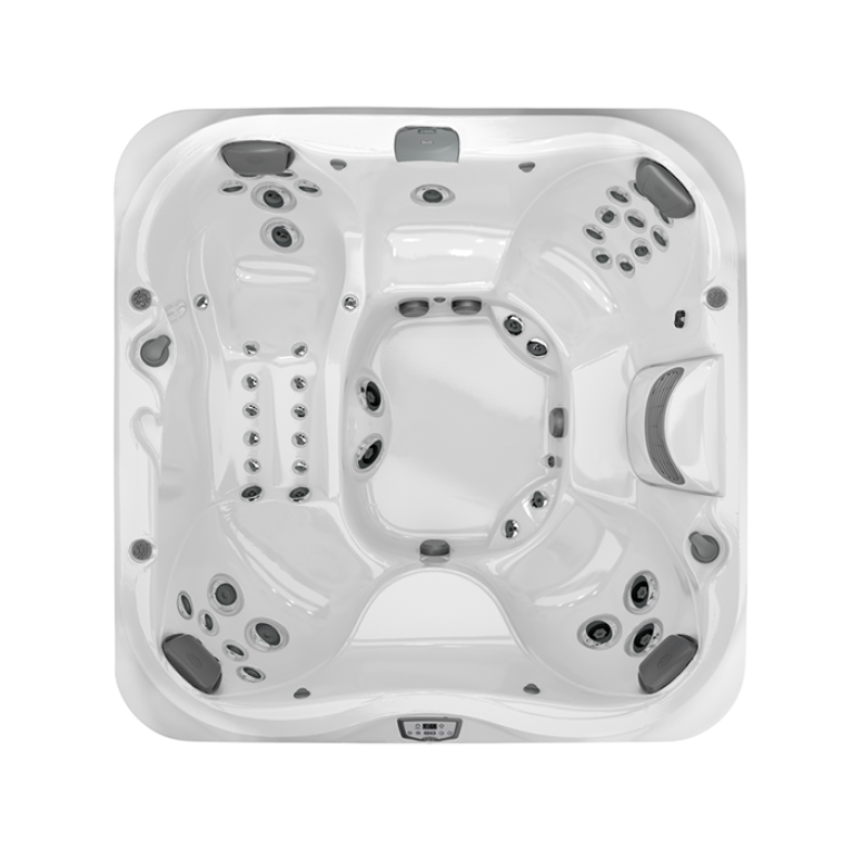 JACUZZI J375 Минибассейн 231х231х97 см, уф+озон, теплоизоляция, подсветка, Bluewave, 3кВТ, цвет Platinum, внешняя панель Smoked Ebony , без крышки