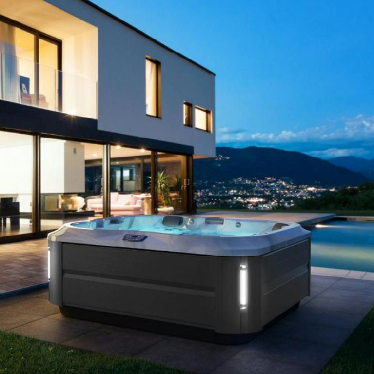 JACUZZI J355  Минибассейн отдельност.Platinum (65), внешняя панель BRUSHED GRAY,  каскад, посветка,нагреватель, массажный подголовник 1шт,без крышки,