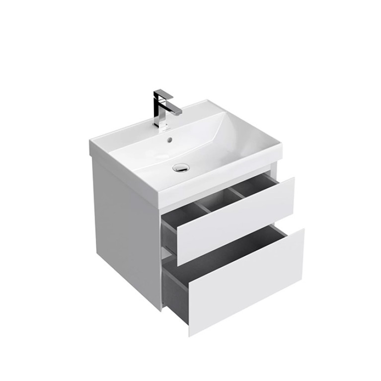Kerama Marazzi Тумба Кубо подвесная 60 см, 2 ящика, белый матовый (замена CUB.60.2\WHT.M)