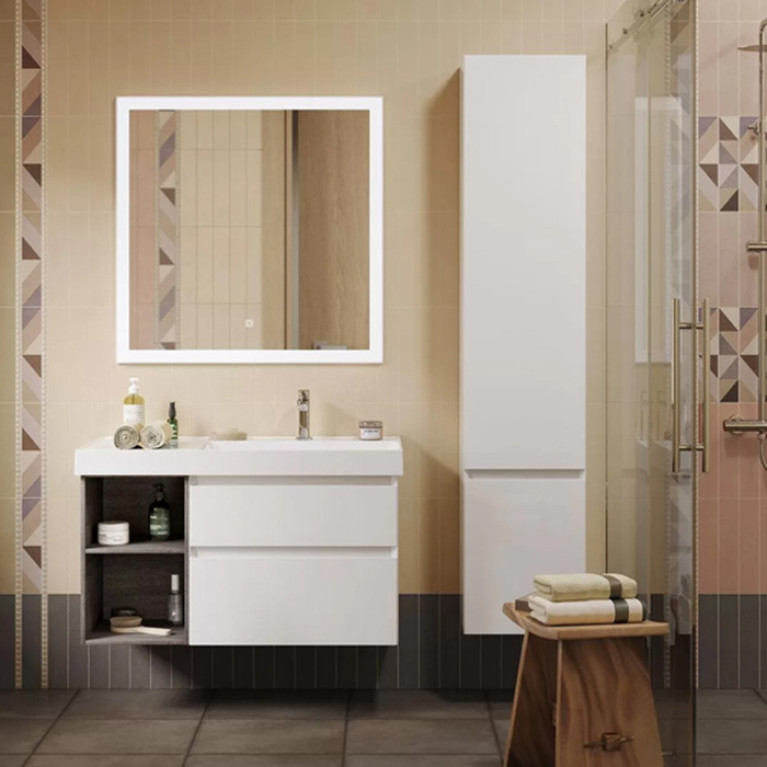 Kerama Marazzi Пенал CUBO подвесной правый 165, белая матовая