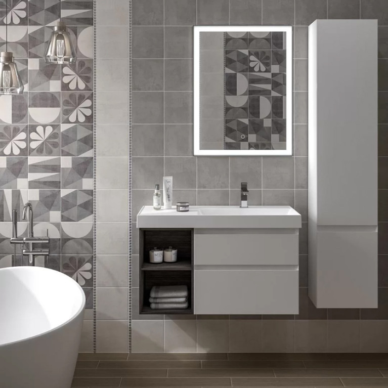 Kerama Marazzi Пенал CUBO подвесной правый 165, белая матовая