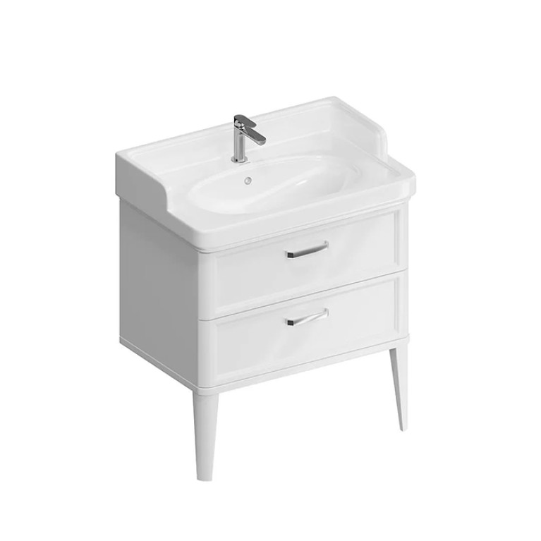 Kerama Marazzi Тумба POMPEI напольная с 2 ящиками 80, белая глянцевая (замена PO.N.80.2\WHT)
