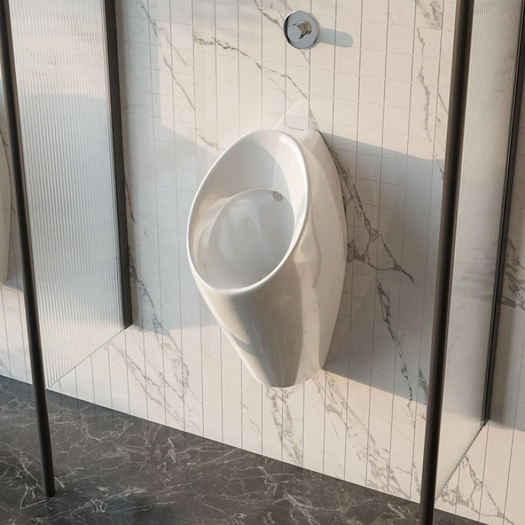 Kerama Marazzi Писсуар Кей-Про подвесной с крепежом и сифоном, белый глянцевый