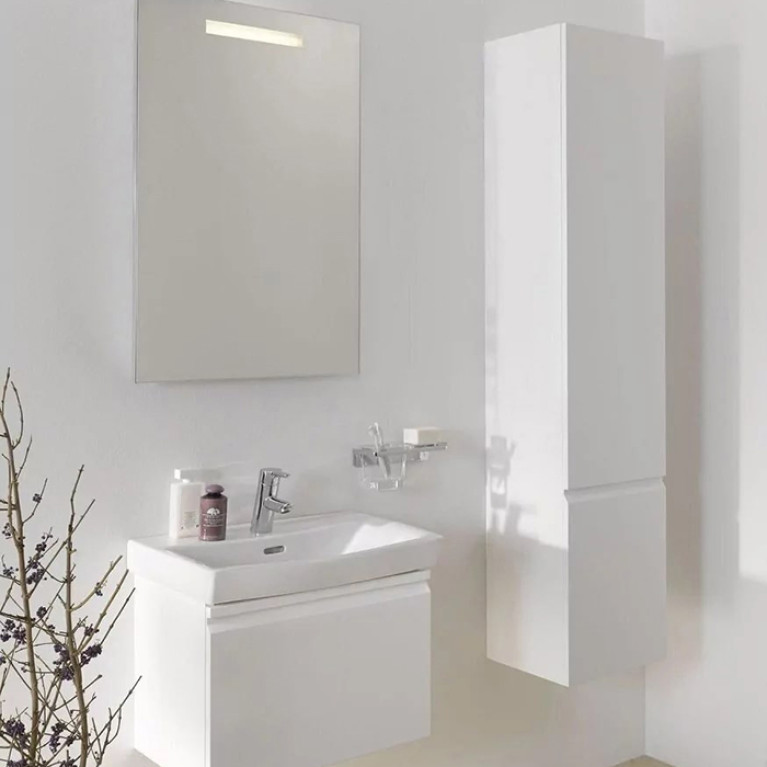 LAUFEN PRO S Высокий шкафчик , 350x335x1650 мм, 1 дверка,4 стеклянные полочки, петли справа, цвет белый матовый