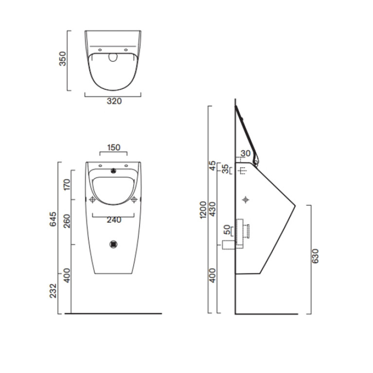 Catalano Писсуар без отв. под крышку  Rimless 64x32, покрытие Cataglaze+, цвет белый глянцевый
