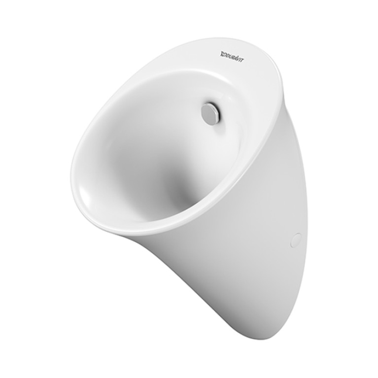 DURAVIT WHITE TULIP Писсуар 320х340 мм., без смывного края, с вытяжкой, подача воды сзади, сток гориз., без мушки,с с HygieneGlaz, цвет белый