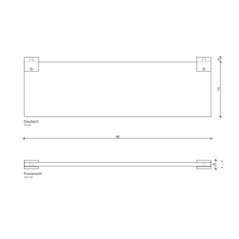 Decor Walther Corner GLA40 Полочка стеклянная 40x12см, цвет: черный матовый