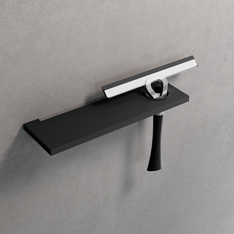 NOVELLINI FRAME Полка 300х97 мм., с отверстием для водосгона R90RACLA0B, цвет черный матовый  (САНКЦИИ - запрет поставки!)
