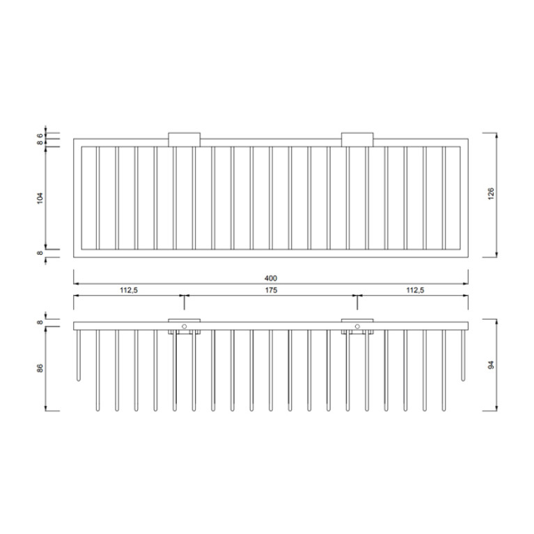 Decor Walther WA WND2 Корзина универсальная 40x12.5x9см для душа, подвесная, цвет: хром
