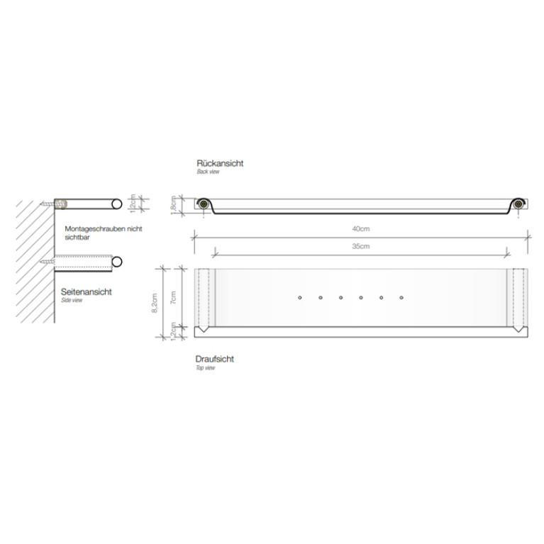 Decor Walther Mikado ABL40 Полочка 40x8.2см, цвет: белый матовый