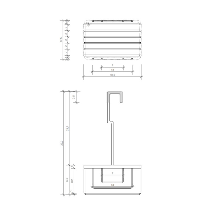 Decor Walther DW 227 Корзина универсальная 18.5x12.5x33.5см для душа, подвесная, цвет: хром