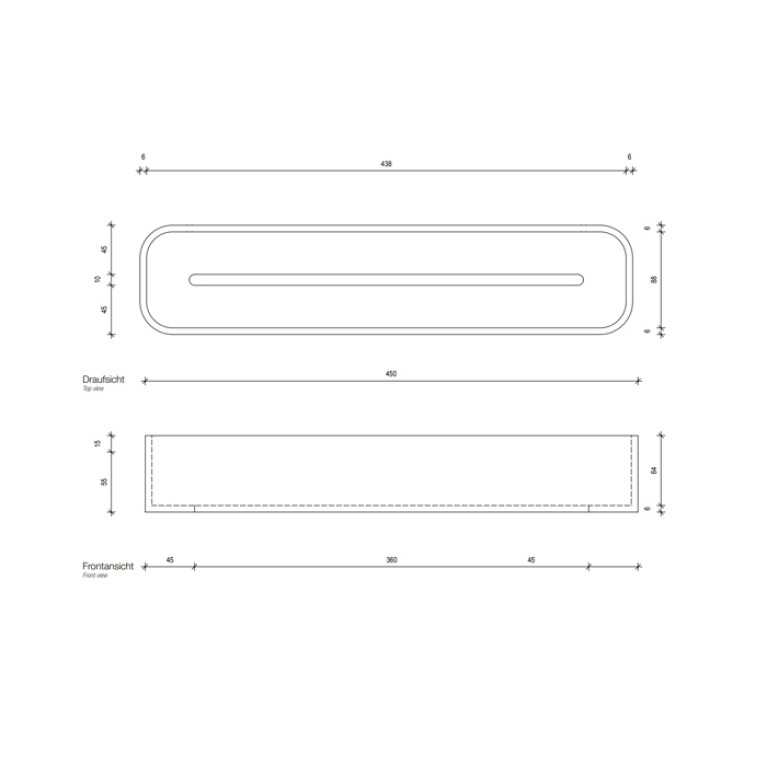 Decor Walther Stone SCT45 Душевая полочка 45x10см, настольная, цвет: белый