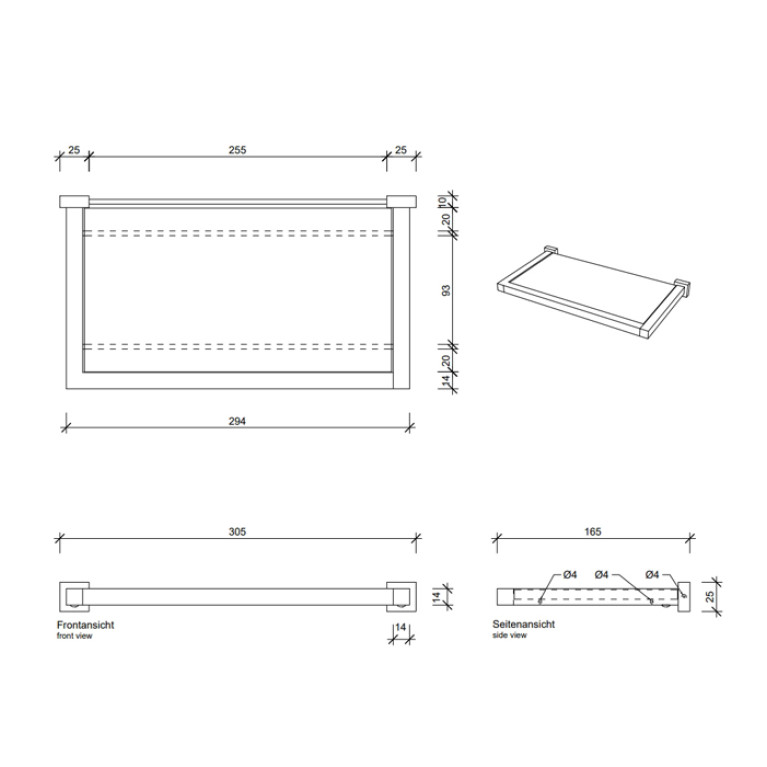 Decor Walther Corner GLA30 Полочка стеклянная 30x16.5см, цвет: хром