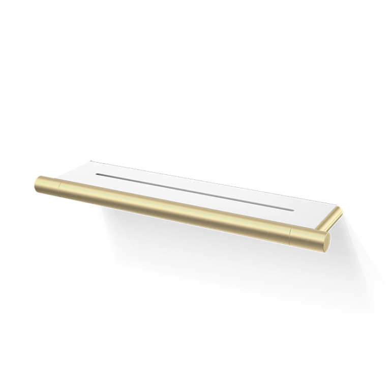 Decor Walther  BAR DA Полка настенная 35*9*2h, цвет  матовое золото 24 карата, полка белая