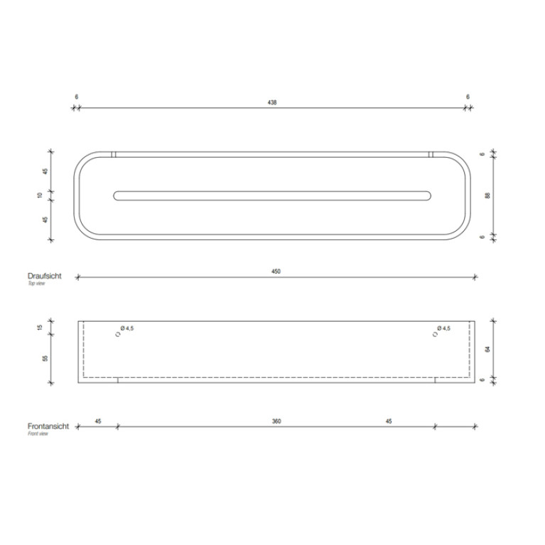Decor Walther Stone DCT45 Душевая полочка 45x10см, подвесная, цвет: белый / хром