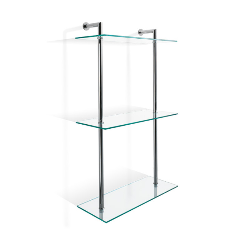 Decor Walther DW 016 Полочка 40x16x65см, 3 стеклянных яруса, цвет: хром