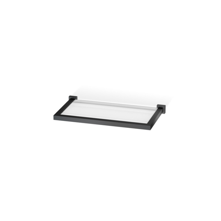 Decor Walther Corner GLA30 Полочка стеклянная 30x16.5см, цвет: черный матовый