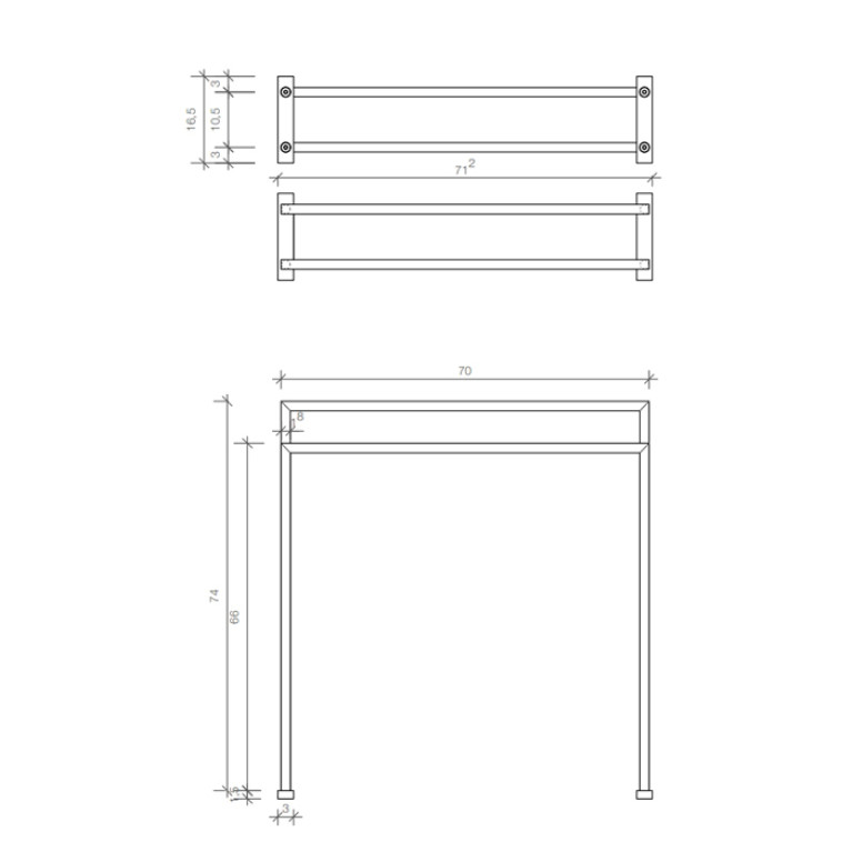 Decor Walther HT 5 Полотенцедержатель двойной 70x16x75см, напольный, цвет: матовый никель
