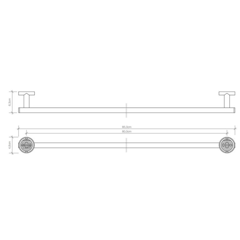 Decor Walther Basic HTE85 Полотенцедержатель 85см, цвет: хром