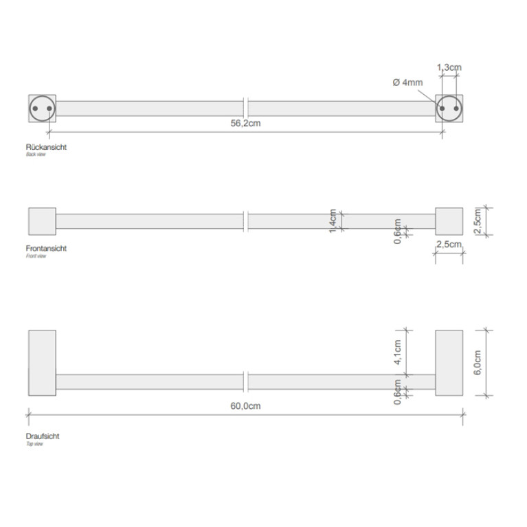 Decor Walther Corner HTE60 Полотенцедержатель 60см, цвет: хром