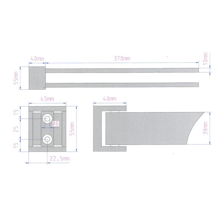 Decor Walther Brick HTH2 Полотенцедержатель двойной 41см, поворотный, цвет: хром