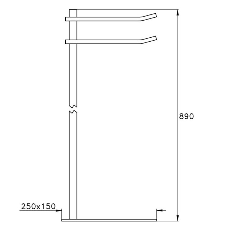 Stella Bamboo Quadro Полотенцедержатель напольный для 2 полотенец 1062 цвет: хром