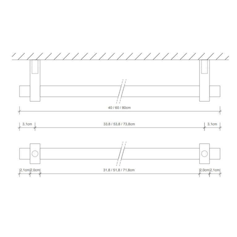 Decor Walther Century HTE40 Полотенцедержатель 40см, цвет: золото матовое