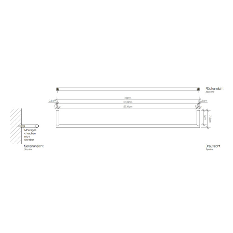 Decor Walther Mikado HTE60 Полотенцедержатель 60см, цвет: белый матовый