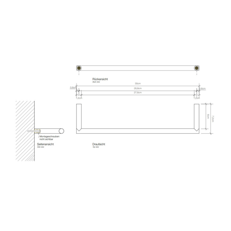 Decor Walther Mikado HTE30 Полотенцедержатель 30см, цвет: латунь