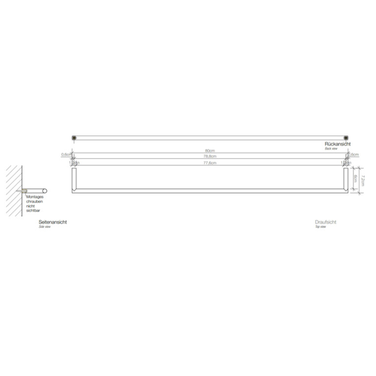 Decor Walther Mikado HTE80 Полотенцедержатель 80см, цвет: золото