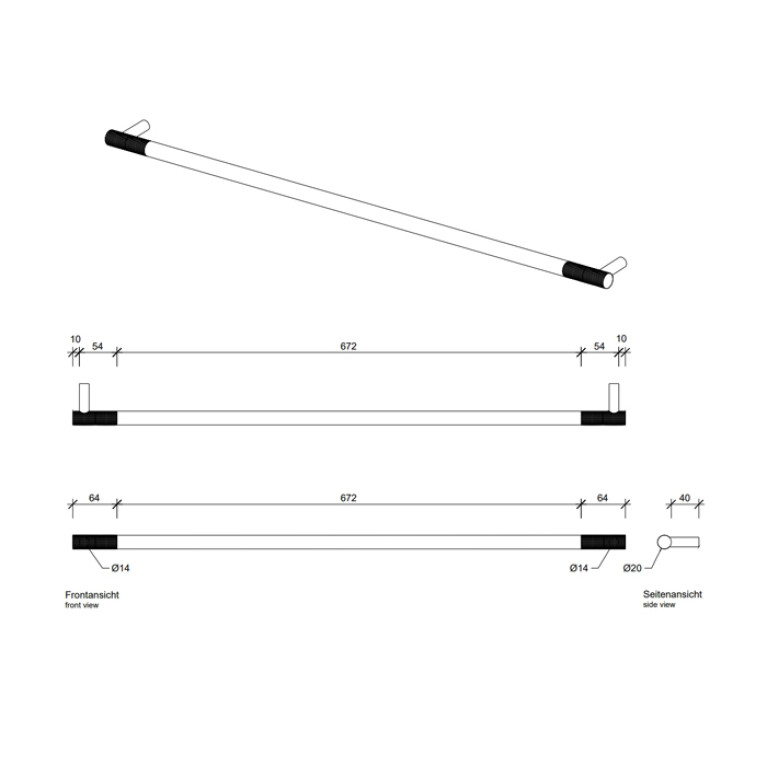 Decor Walther Club HTE80 Полотенцедержатель 80см, цвет: хром