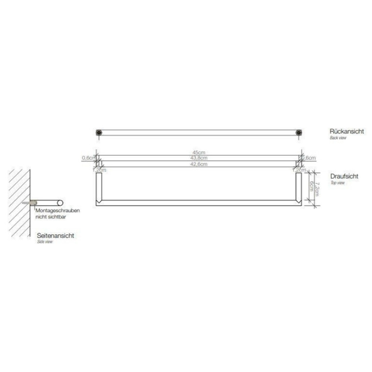 Decor Walther MK HTE45 MIKADO Полотенцедержатель 45 см, цвет:  Dark Metal Matt PVD