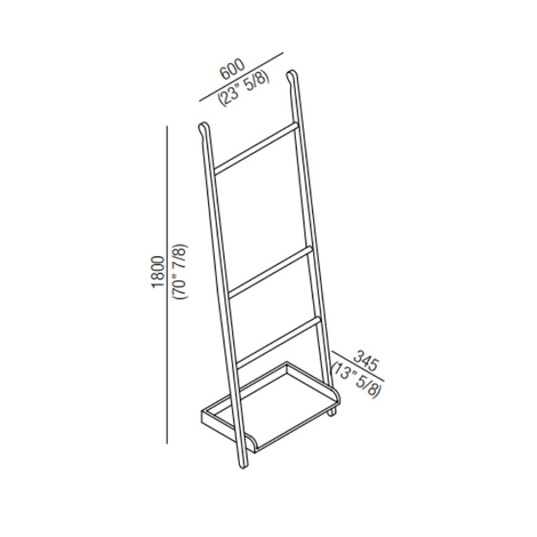 Agape Stairs Полотенцедержатель с полкой 60x180 см., напольный, цвет: серый