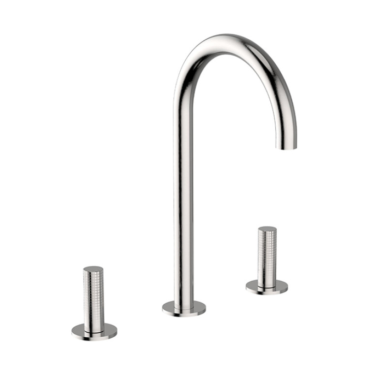 CISAL X32 Смеситель для раковины на 3 отв, цвет Brushed Stainless Steel