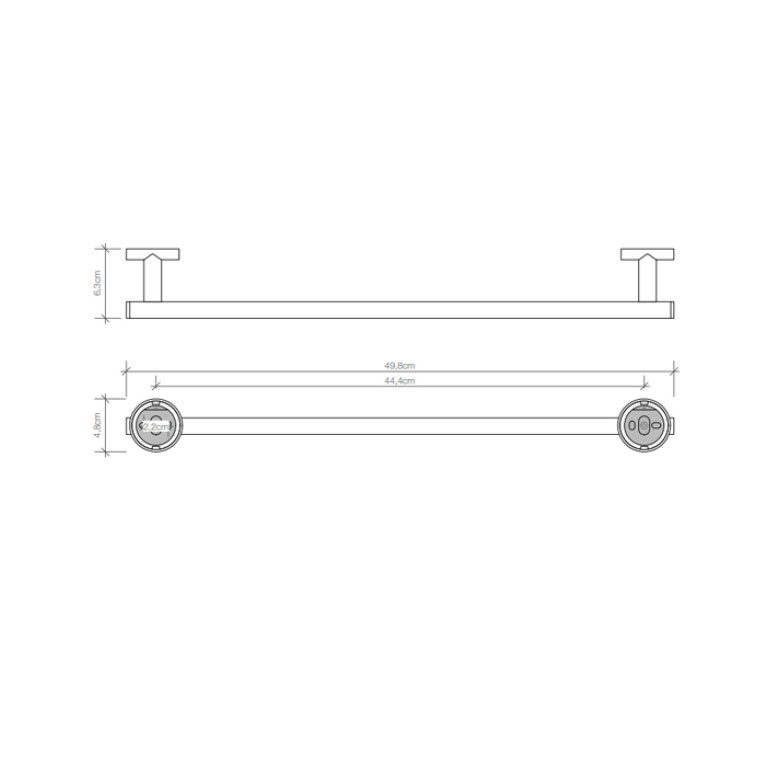 Decor Walther Basic HTE50 Полотенцедержатель 50см, цвет: хром