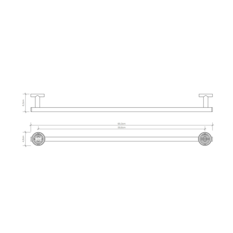 Decor Walther Basic HTE65 Полотенцедержатель 65см, цвет: хром