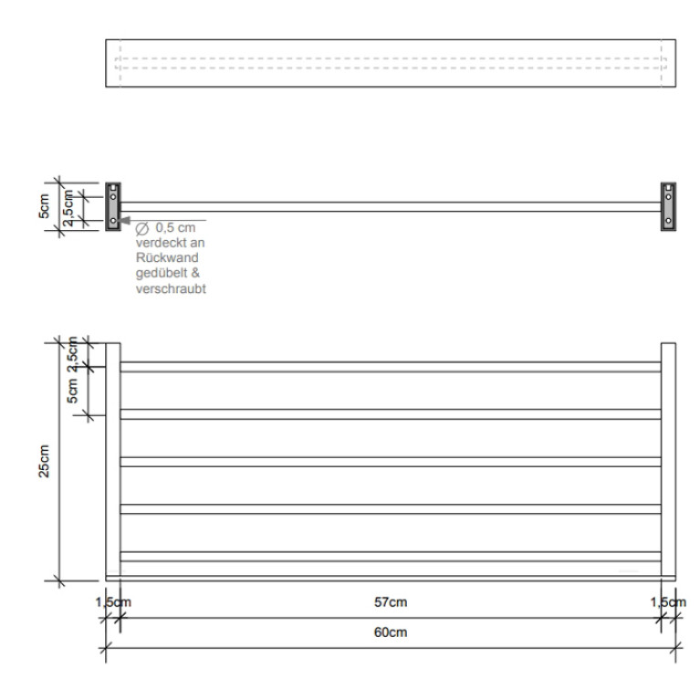 Decor Walther Brick HTA Полотенцедержатель 60x25см, цвет: хром
