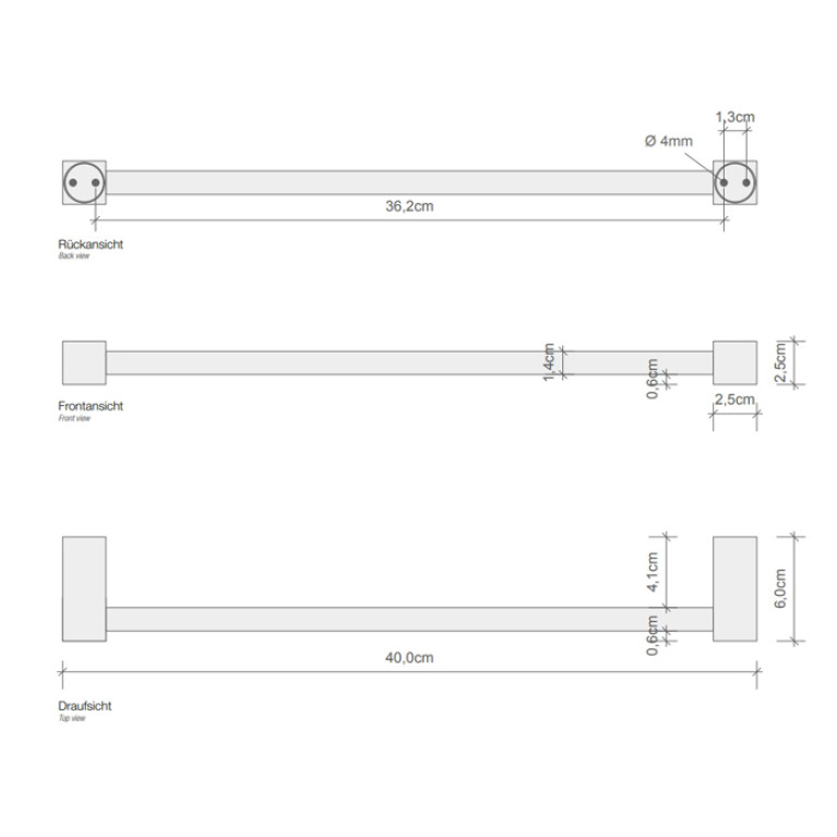 Decor Walther Corner HTE40 Полотенцедержатель 40см, цвет: хром