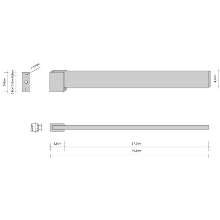 Decor Walther Brick HTH1 Полотенцедержатель 40.5см, цвет: хром