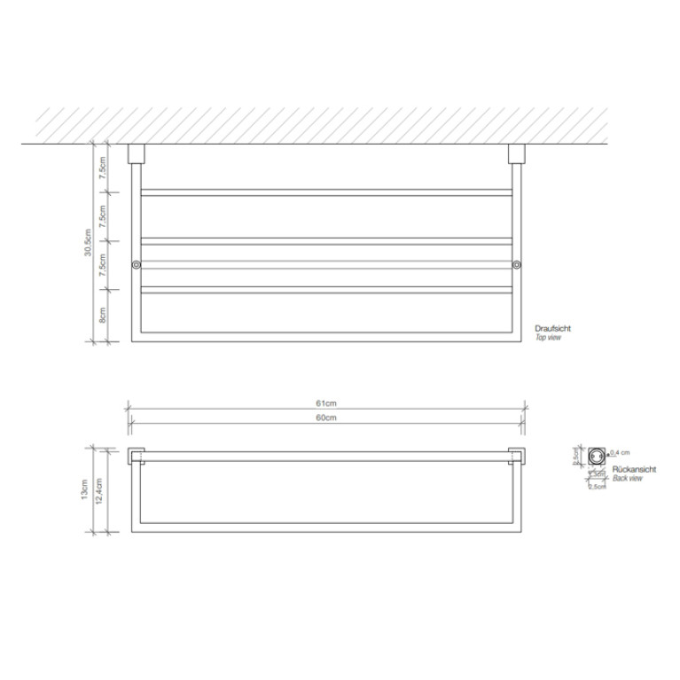Decor Walther Corner KHT Полотенцедержатель 60x30.5см, цвет: хром
