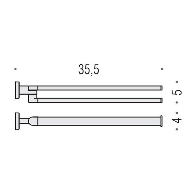 Colombo Nordic Полотенцедержатель двойной 35.5 см, цвет: хром