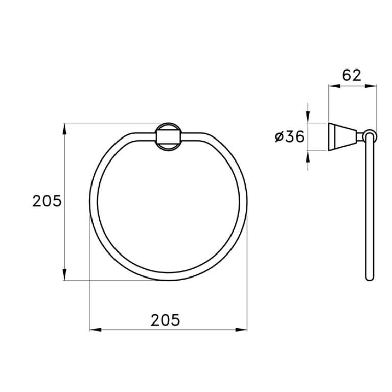 Stella 130 Полотенцедержатель кольцо настенный  603 цвет: хром