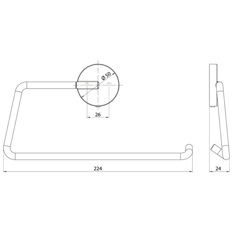Emco Round Полотенцедержатель-кольцо, подвесной, 224mm, цвет черный